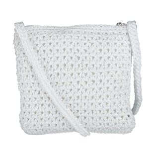 ctm® women’s crochet crossbody handbag, white