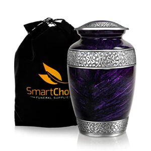 smartchoice cremation urn for human ashes adult memorial funeral vase with secure lid royal purple handcrafted adult urn (adult cremation urn)