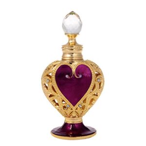 yu feng heart shape enameled empty refillable perfume bottle (purple)