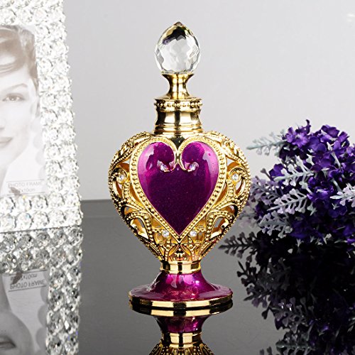 YU FENG Heart Shape Enameled Empty Refillable Perfume Bottle (purple)