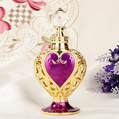 YU FENG Heart Shape Enameled Empty Refillable Perfume Bottle (purple)