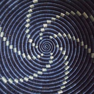 African Basket- Ruhango/Rwanda Basket/Woven Bowl/Sisal & Sweetgrass Basket/Blues