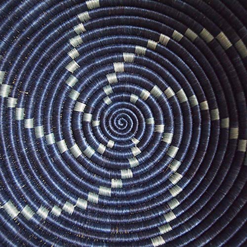 African Basket- Ruhango/Rwanda Basket/Woven Bowl/Sisal & Sweetgrass Basket/Blues