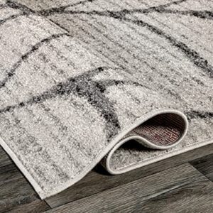 nuLOOM Leaves Abstract Area Rug, 5' x 8', Light Grey