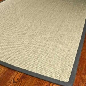 safavieh natural fiber collection 6′ x 9′ marble / grey nf443b border sisal area rug