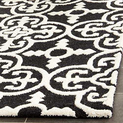 SAFAVIEH Cambridge Collection 5' x 8' Black/Ivory CAM133E Handmade Moroccan Premium Wool Area Rug