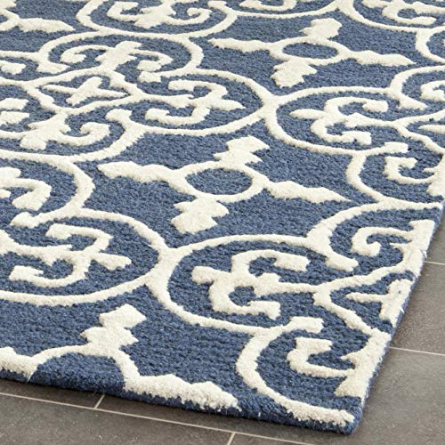 SAFAVIEH Cambridge Collection 5' x 8' Black/Ivory CAM133E Handmade Moroccan Premium Wool Area Rug