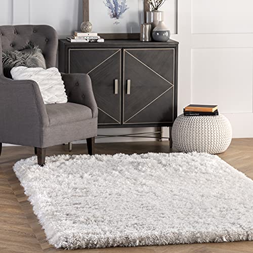 nuLOOM Kristan Hand Tufted Shag Area Rug, 4' x 6', Ivory