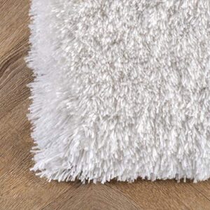 nuLOOM Kristan Hand Tufted Shag Area Rug, 4' x 6', Ivory