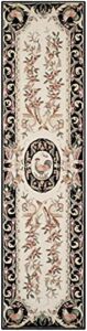 safavieh chelsea collection 3′ x 12′ ivory / black hk48k hand-hooked french country wool runner rug