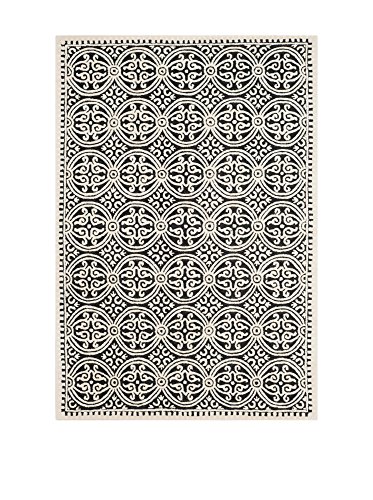 SAFAVIEH Cambridge Collection 8' x 10' Black/Ivory CAM123E Handmade Moroccan Premium Wool Area Rug