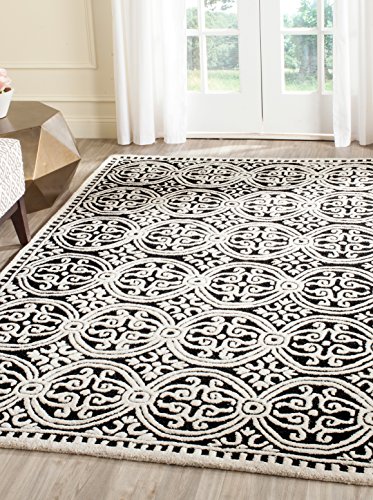 SAFAVIEH Cambridge Collection 8' x 10' Black/Ivory CAM123E Handmade Moroccan Premium Wool Area Rug