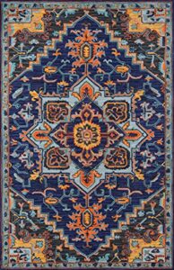 momeni ibiza wool area rug, 3′ x 5′, navy