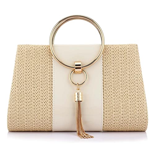 Women Straw Bag Crossbody Clutch Evening Clutch Purse Beach Shoulder Handbag (yellow 01)