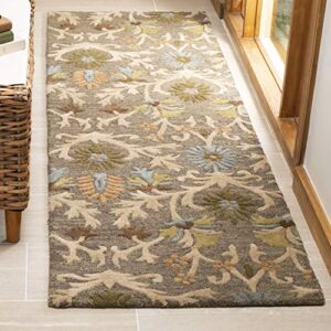 safavieh cambridge collection 2’6″ x 14′ moss / multi cam235a handmade moroccan premium wool runner rug