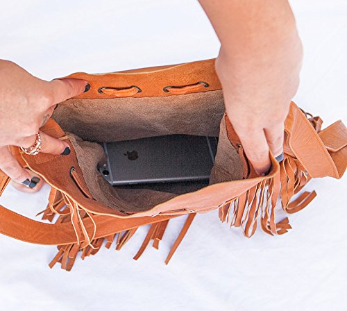 Beige Boho Bag | Real Leather | Fringe Purse | Bohemian Bags | Hobo Tote Handbag