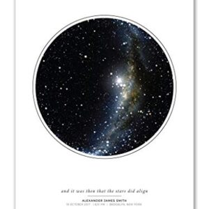 Custom Personalized Night Sky Star Map Poster, Unframed Print