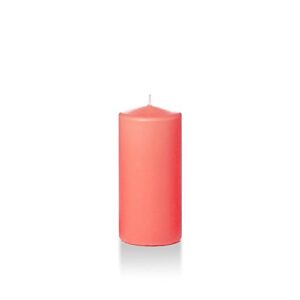 yummi 3″ x 6″ coral round pillar candles – 3 per pack