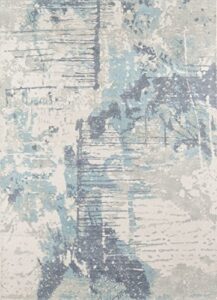 momeni illusions wool area rug 5′ x 7’6″ blue