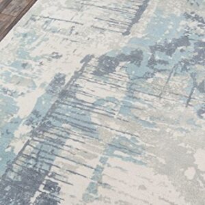 Momeni Illusions Wool Area Rug 5' X 7'6" Blue