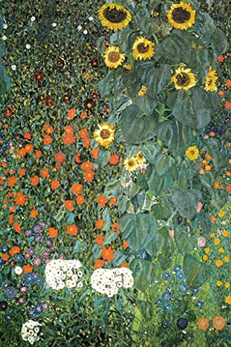 Gustav Klimt Farm Garden with Sunflowers Art Nouveau Prints and Posters Gustav Klimt Canvas Wall Art Fine Art Wall Decor Nature Landscape Abstract Painting Cool Wall Decor Art Print Poster 24x36