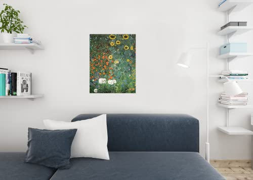 Gustav Klimt Farm Garden with Sunflowers Art Nouveau Prints and Posters Gustav Klimt Canvas Wall Art Fine Art Wall Decor Nature Landscape Abstract Painting Cool Wall Decor Art Print Poster 24x36