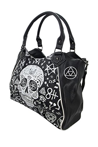 LOst Queen Gothic Rockabilly Skull Pentagram Shoulder Bag - Purse