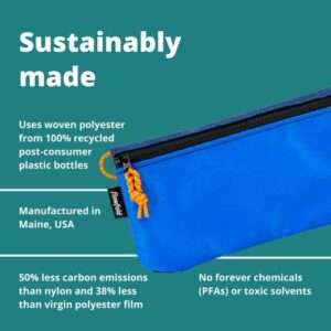 Flowfold Creator 100% Recycled Material Zipper Wallets for Women - Wallet with Phone Pouch & Wristlet Pouch Wallets Made in USA (Navy/Bahama/Orange, Recycled Material)