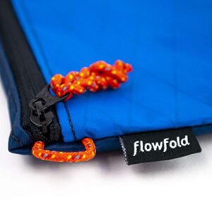 Flowfold Creator 100% Recycled Material Zipper Wallets for Women - Wallet with Phone Pouch & Wristlet Pouch Wallets Made in USA (Navy/Bahama/Orange, Recycled Material)