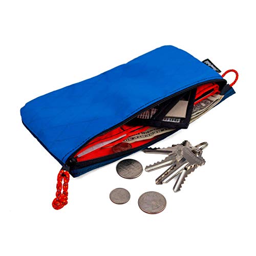 Flowfold Creator 100% Recycled Material Zipper Wallets for Women - Wallet with Phone Pouch & Wristlet Pouch Wallets Made in USA (Navy/Bahama/Orange, Recycled Material)