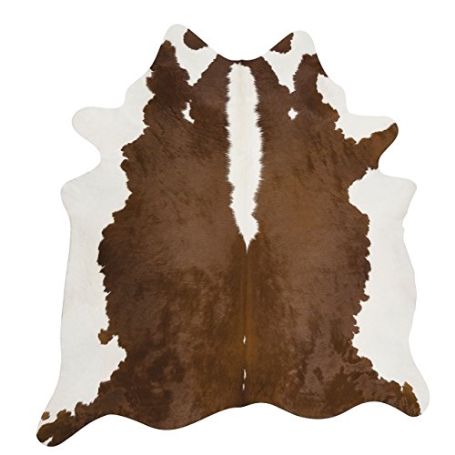 rodeo Brown and White Cow Skin Hereford Cowhide Rug Leather Cow Skin Size 6x6ft Brown with White Belly