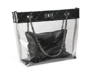 candy color 2 in 1 chain strap clear handbags transparent tote purses for women