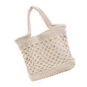 TENDYCOCO Hand-woven Straw Shoulder Tote Crochet Summer Beach Bag Woven Handbag & Purse Handmade for Women