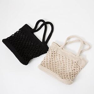 TENDYCOCO Hand-woven Straw Shoulder Tote Crochet Summer Beach Bag Woven Handbag & Purse Handmade for Women