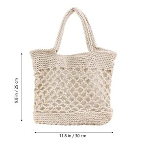 TENDYCOCO Hand-woven Straw Shoulder Tote Crochet Summer Beach Bag Woven Handbag & Purse Handmade for Women