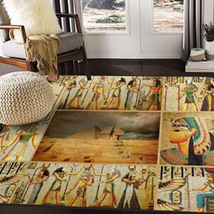 alaza egyptian culture pyramid great sphinx vintage area rug rugs for living room bedroom 5’3″x4′
