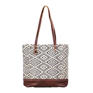 myra bags solemn canvas, leather & rug tote bag s-1885