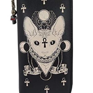 Lost Queen Gothic Bastet Sphynx Cat Occult Goth Zip Around Wallet