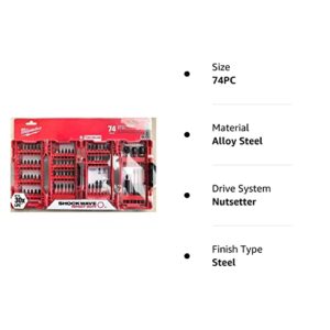 Milwaukee Shockwave Impact Driver Bit Set (74 Piece) 48-32-4062