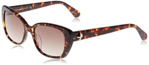 kate spade new york women’s kenzie/g/s rectangle sunglasses, dark havana/brown gradient, one size