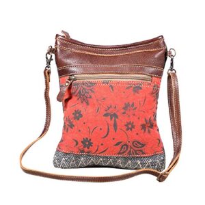 myra bags bloom canvas, leather & rug crossbody bag s-1908
