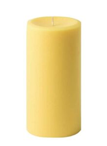 mister candle – hand made 3 inch by 6 inch yellow citronella scented pillar candles (set of 3) – indoor & outdoor use