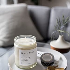 Brooklyn Candle Studio Fern + Moss Minimalist Candle | Vegan Soy Wax Luxury Scented Candle, Hand Poured in The USA, 50 Hour Slow Burn Time (7.5 oz)