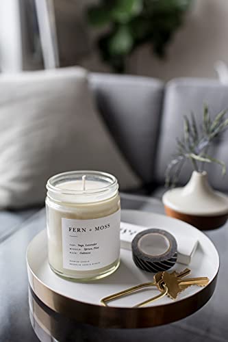 Brooklyn Candle Studio Fern + Moss Minimalist Candle | Vegan Soy Wax Luxury Scented Candle, Hand Poured in The USA, 50 Hour Slow Burn Time (7.5 oz)