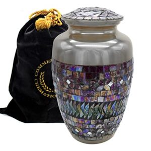 glass mosaic cremation urns for human ashes adult female urn for funeral, burial, niche, or columbarium urns for ashes adult male – large & xl cremation urns for adult ashes