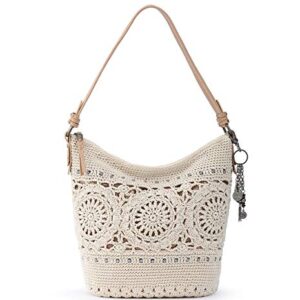 The Sak unisex adult Women's Sequoia Crochet Hobo Handbag, Natural Medallion, One Size US