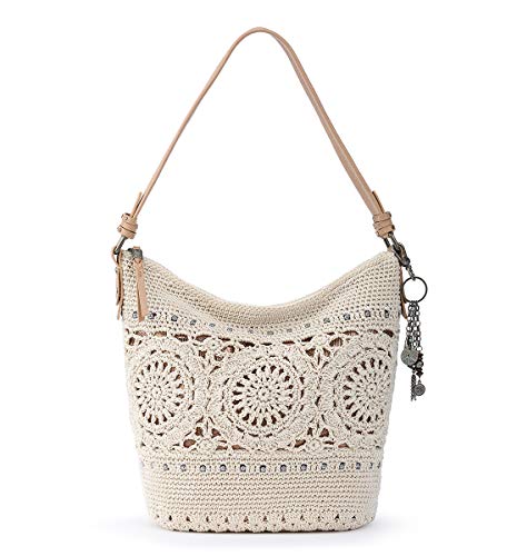 The Sak unisex adult Women's Sequoia Crochet Hobo Handbag, Natural Medallion, One Size US