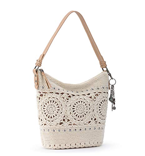 The Sak unisex adult Women's Sequoia Crochet Hobo Handbag, Natural Medallion, One Size US