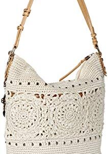 The Sak unisex adult Women's Sequoia Crochet Hobo Handbag, Natural Medallion, One Size US