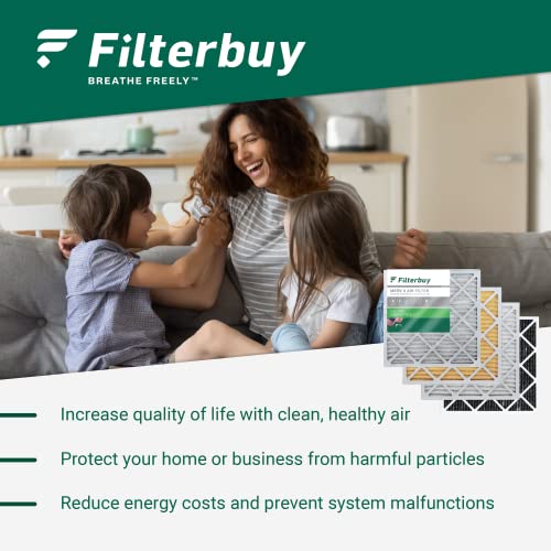 Filterbuy 16x25x4 Air Filter MERV 13 Optimal Defense (2-Pack), Pleated HVAC AC Furnace Air Filters Replacement (Actual Size: 15.38 x 24.38 x 3.63 Inches)